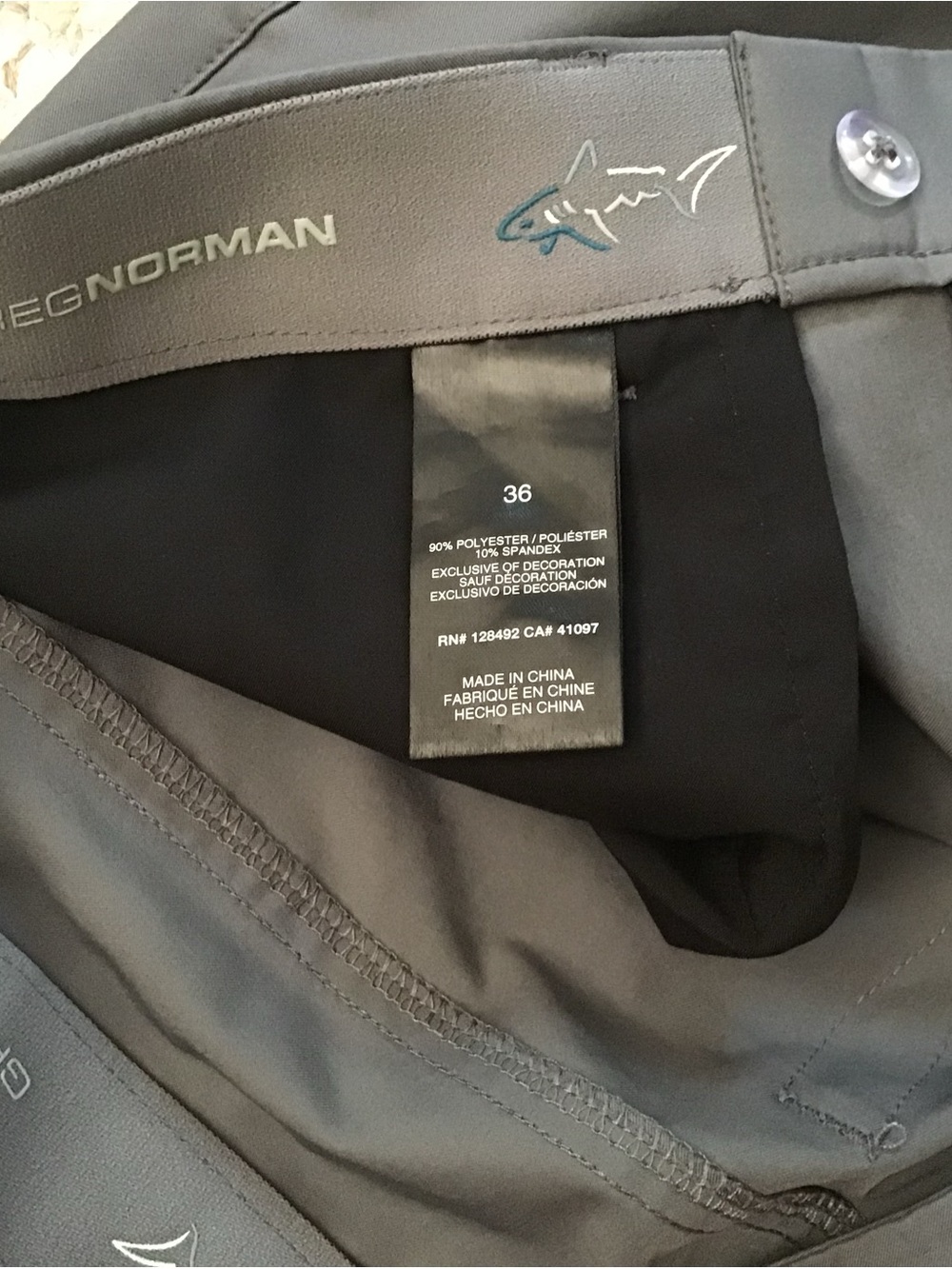 Greg Norman Collection Men's Charcoal Flat-Front Performance Shorts - Picture 2 of 4
